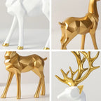 NORTHEUINS Golden Couple Deer Figurine