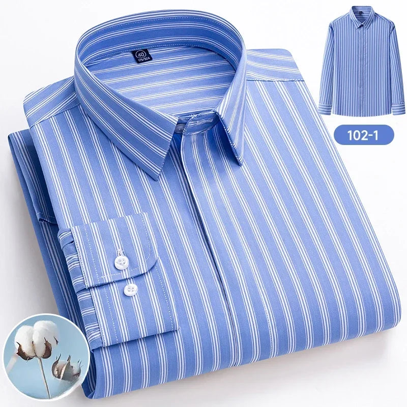 Premium Cotton Slim Fit Shirt - Striped Formal Wear