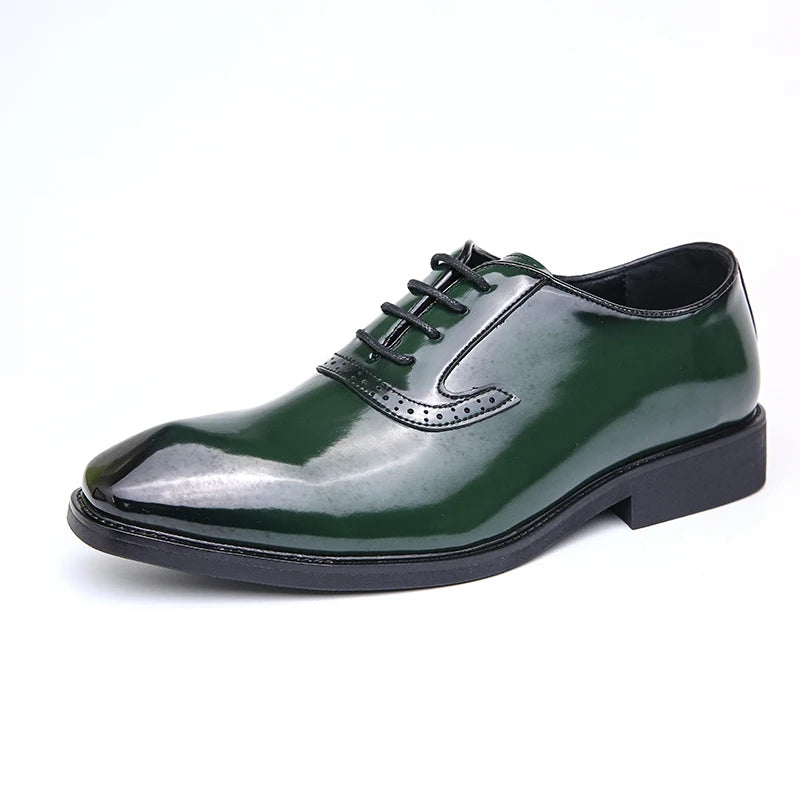 Men's Shiny Emerald Dress Shoes