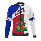 Haiti Flag Map 3D Print Bomber Jacket