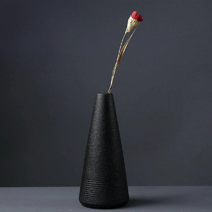 Minimalist Black Ceramic Vase