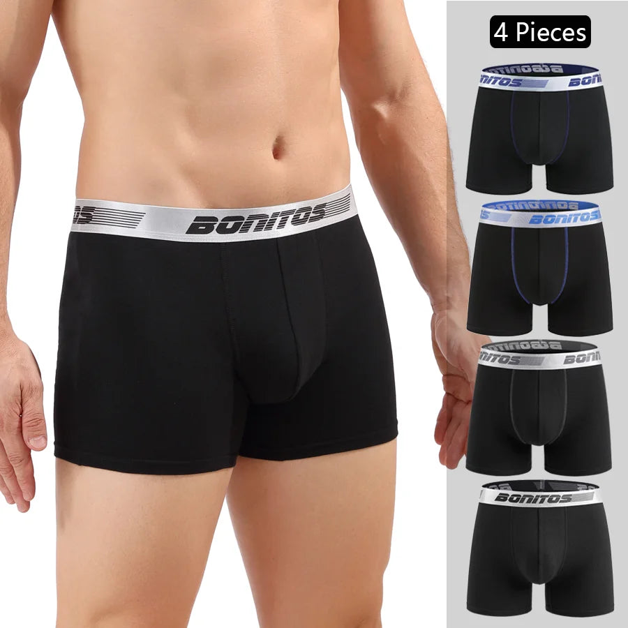 4PCS Men’s Premium Cotton Boxer Shorts