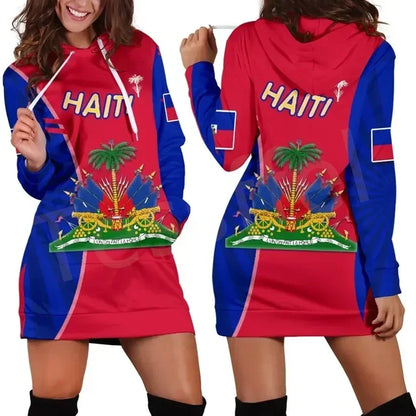 New Fashion Caribbean Vibes 3D Print Harajuku Hoodie Dress – Retro Island Style