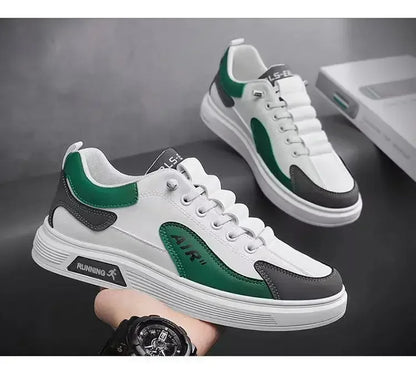 Men’s Leather Low-Top Casual Sneakers –