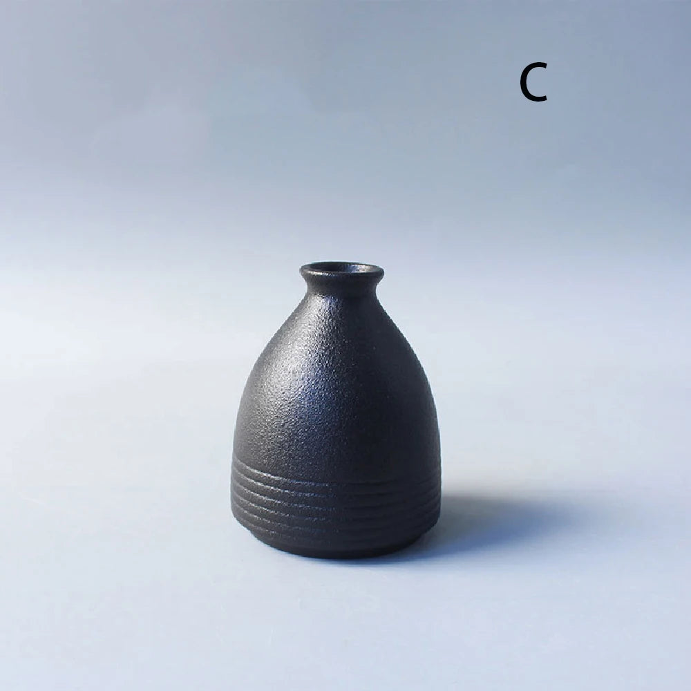 Minimalist Black Ceramic Vase