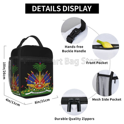 Haiti Flag Insulated Lunch Bag