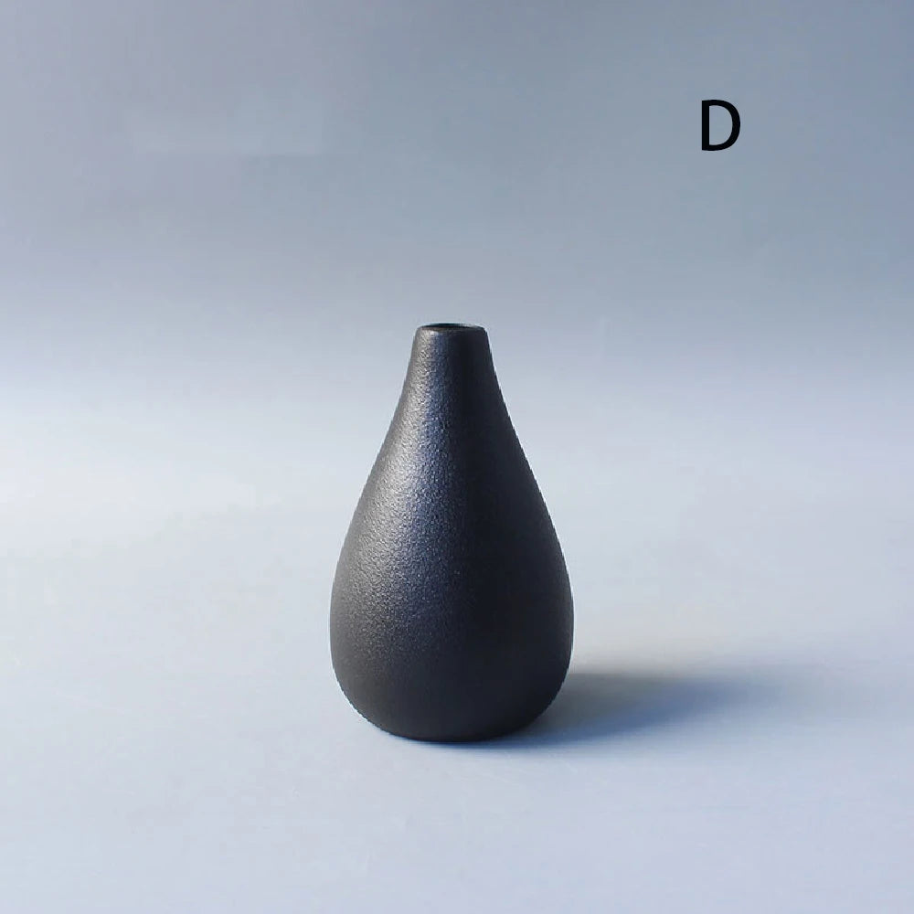 Minimalist Black Ceramic Vase