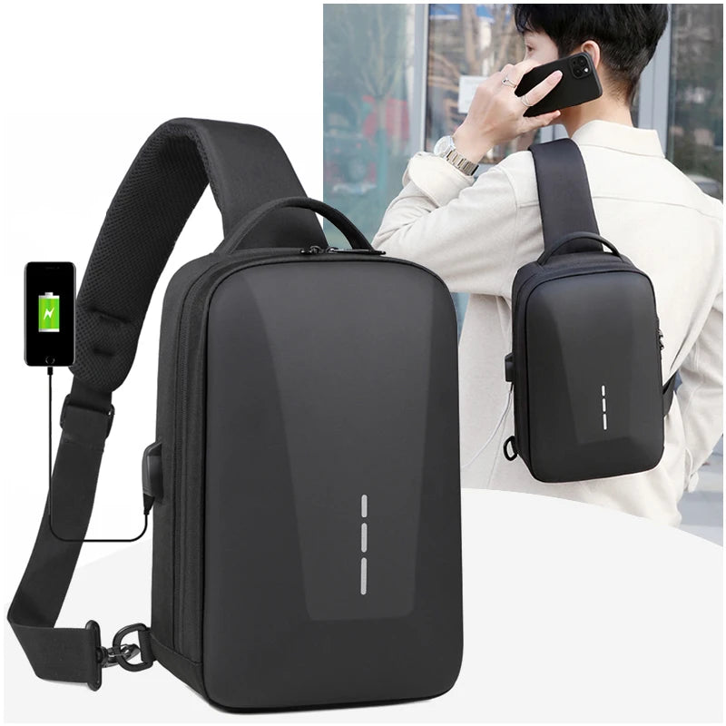 Anti-Theft Crossbody Chest Pack with USB Charging Port – Fashion Business Travel Shoulder Bag