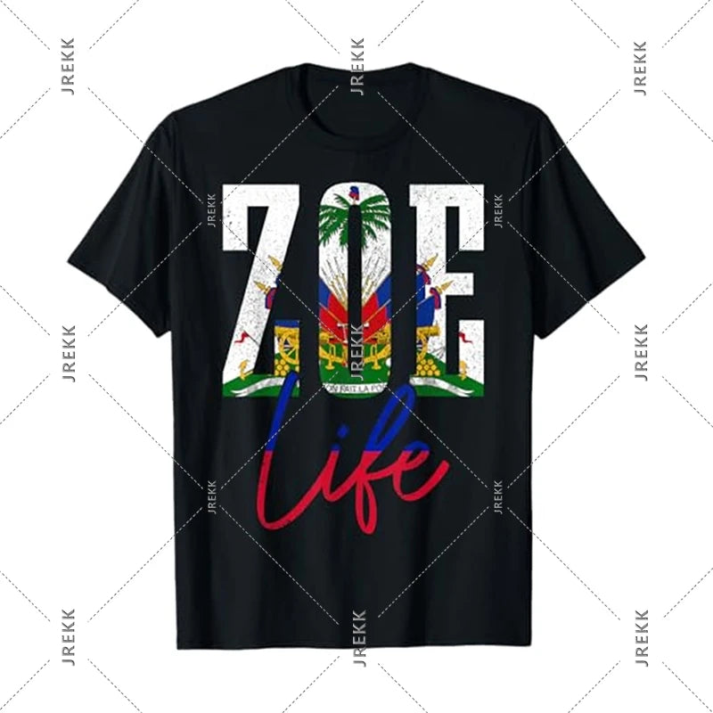 Haiti Flag Sports Casual T-Shirt