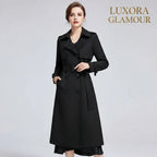 British Elegance Trench Coat - Double-Breasted Windbreaker