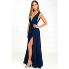 Elegant Red Backless Maxi Dress