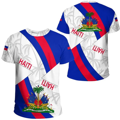 Caribbean Flag Print O-Neck Casual