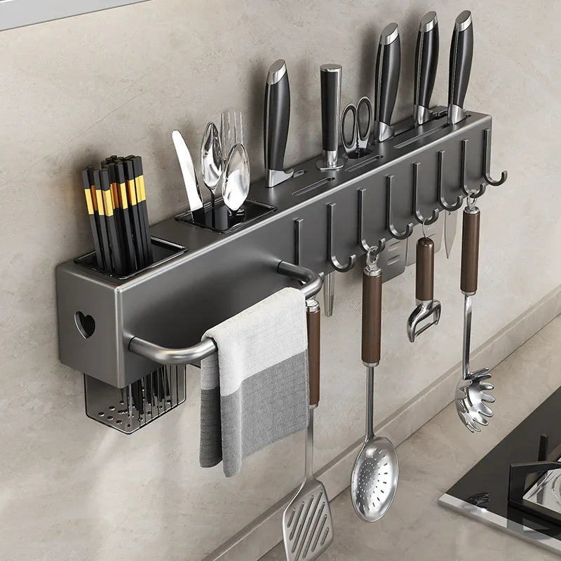 Wall-Mounted Kitchen Organizer Rack