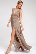 Elegant Red Backless Maxi Dress