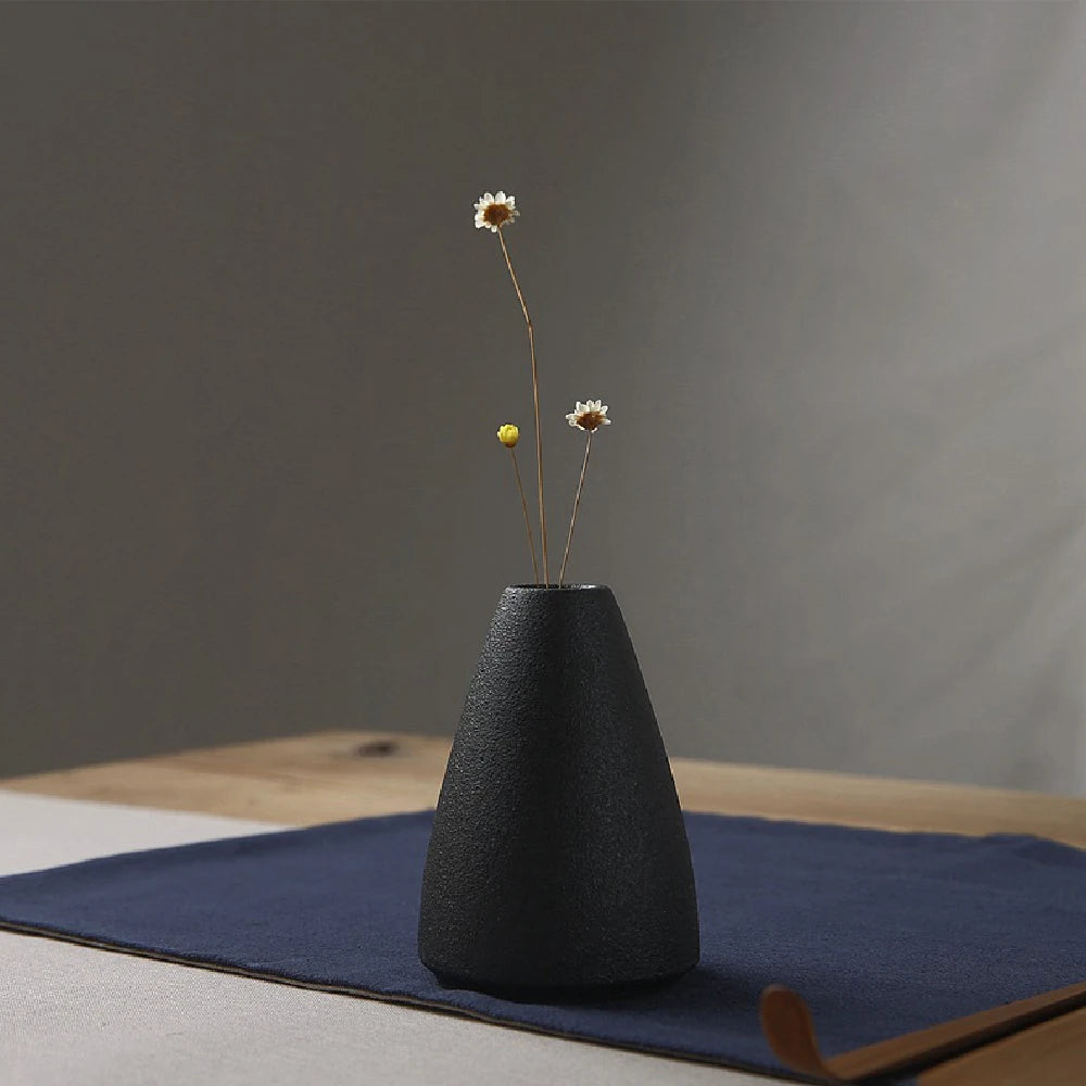 Minimalist Black Ceramic Vase