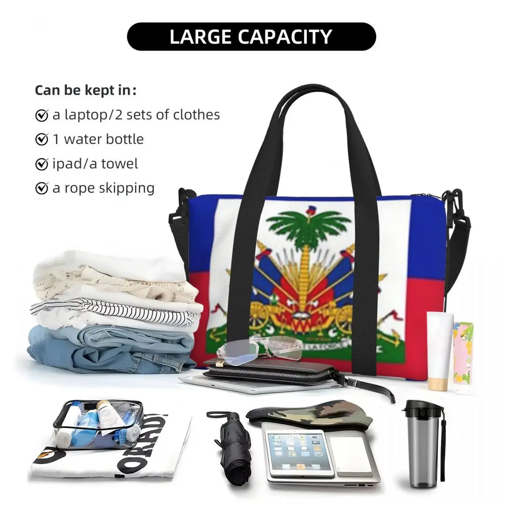 Custom Haiti Flag Travel Tote