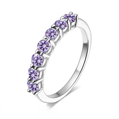Luxury Moissanite Jewelry – 0.7CT D Color VVS1 EX Round Cut Eternity Rings