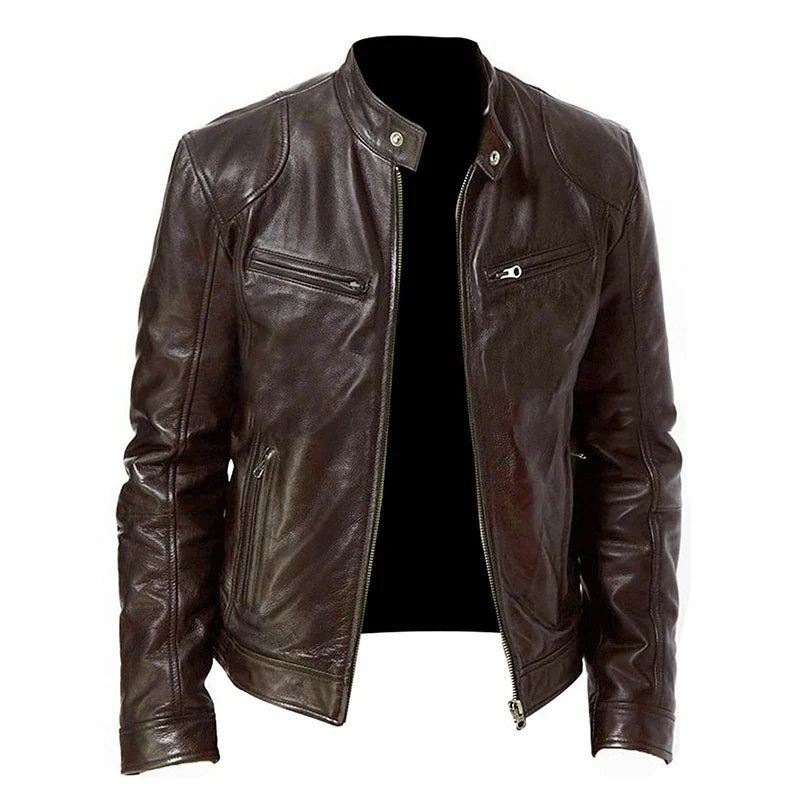 Urban Rider Leather Jacket - Slim Fit Anti-Wind Coat