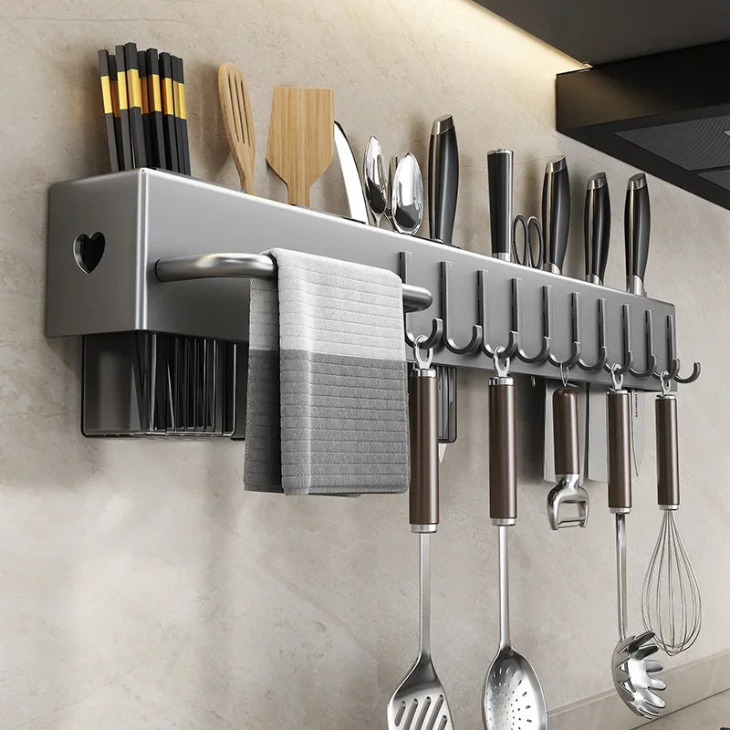 Wall-Mounted Kitchen Organizer Rack