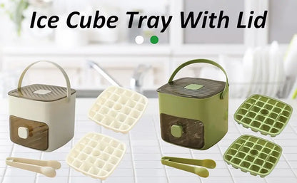Grid Reusable Ice Cube Tray with Storage