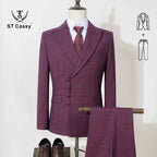 Elegant Men’s 2-Piece Suit – Slim Fit, Double-Breasted Style