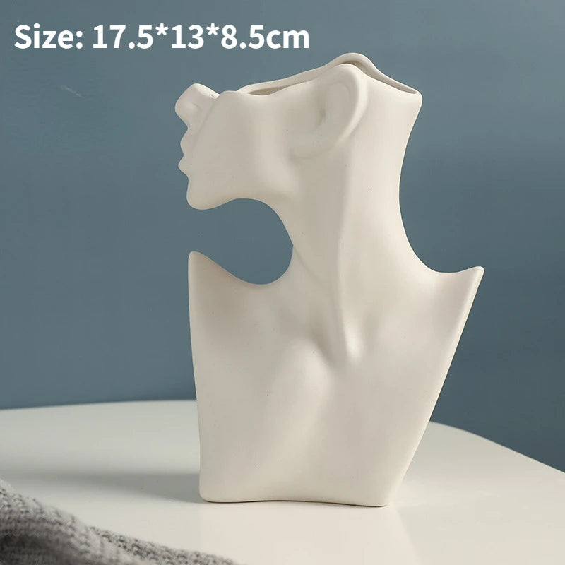 Nordic Style Ceramic Woman Body Vase