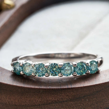 Luxury Moissanite Jewelry – 0.7CT D Color VVS1 EX Round Cut Eternity Rings