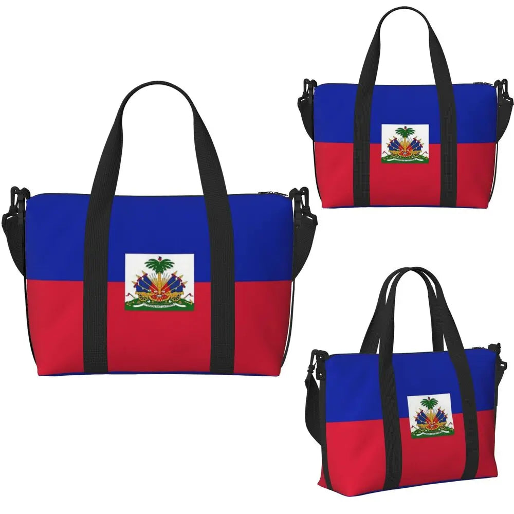 Haiti Flag Large Capacity Travel Tote