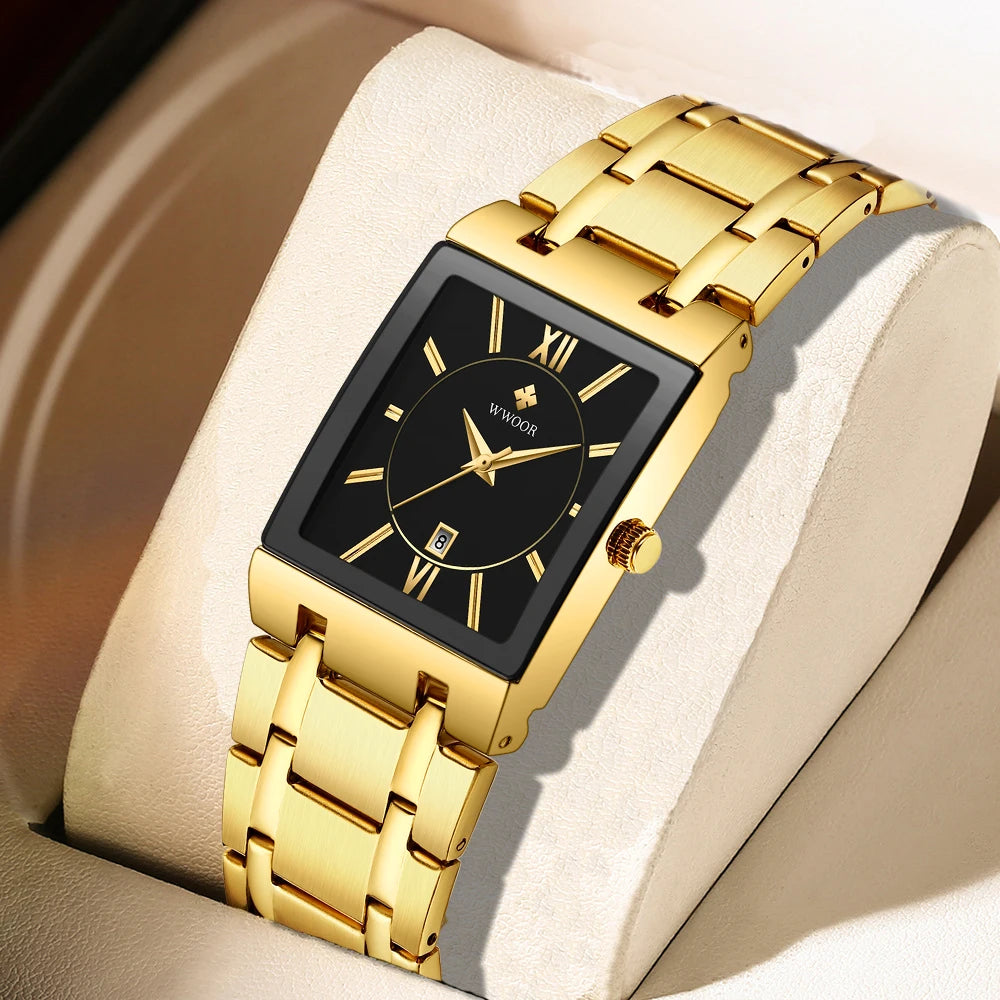 WWOOR Luxury Gold Watch for Men