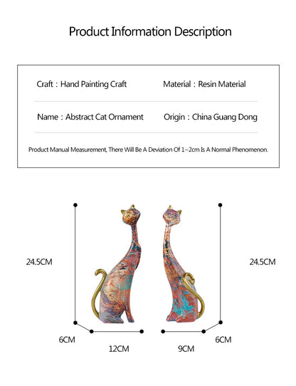 Cat Decoration Resin Abstract Ornaments