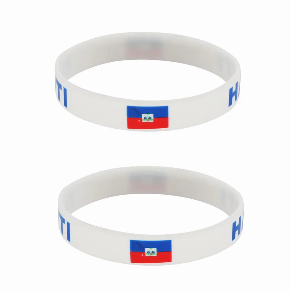 Haitian Flag Rubber Wristbands