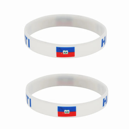 Haitian Flag Rubber Wristbands