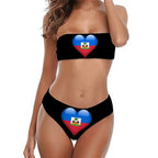 Haitian Flag Bikini Set – Bandeau-Style Women's Swimsuit