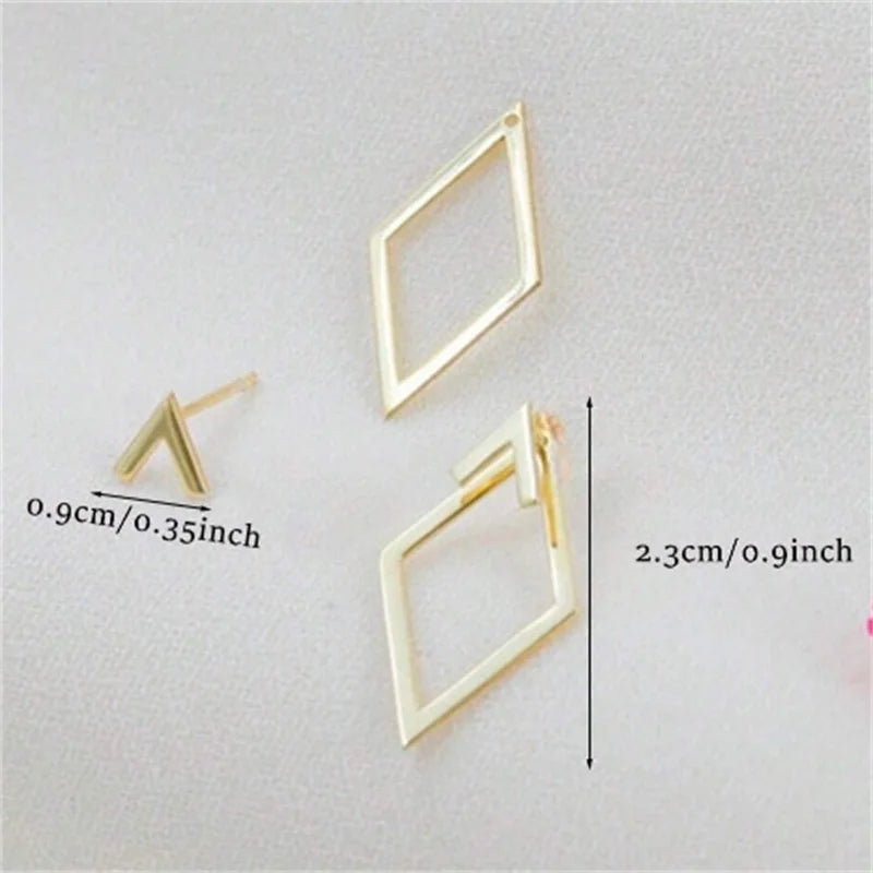 Retro Geometric Triangle Stud Earrings – Minimalist Fashion Jewelry for Women