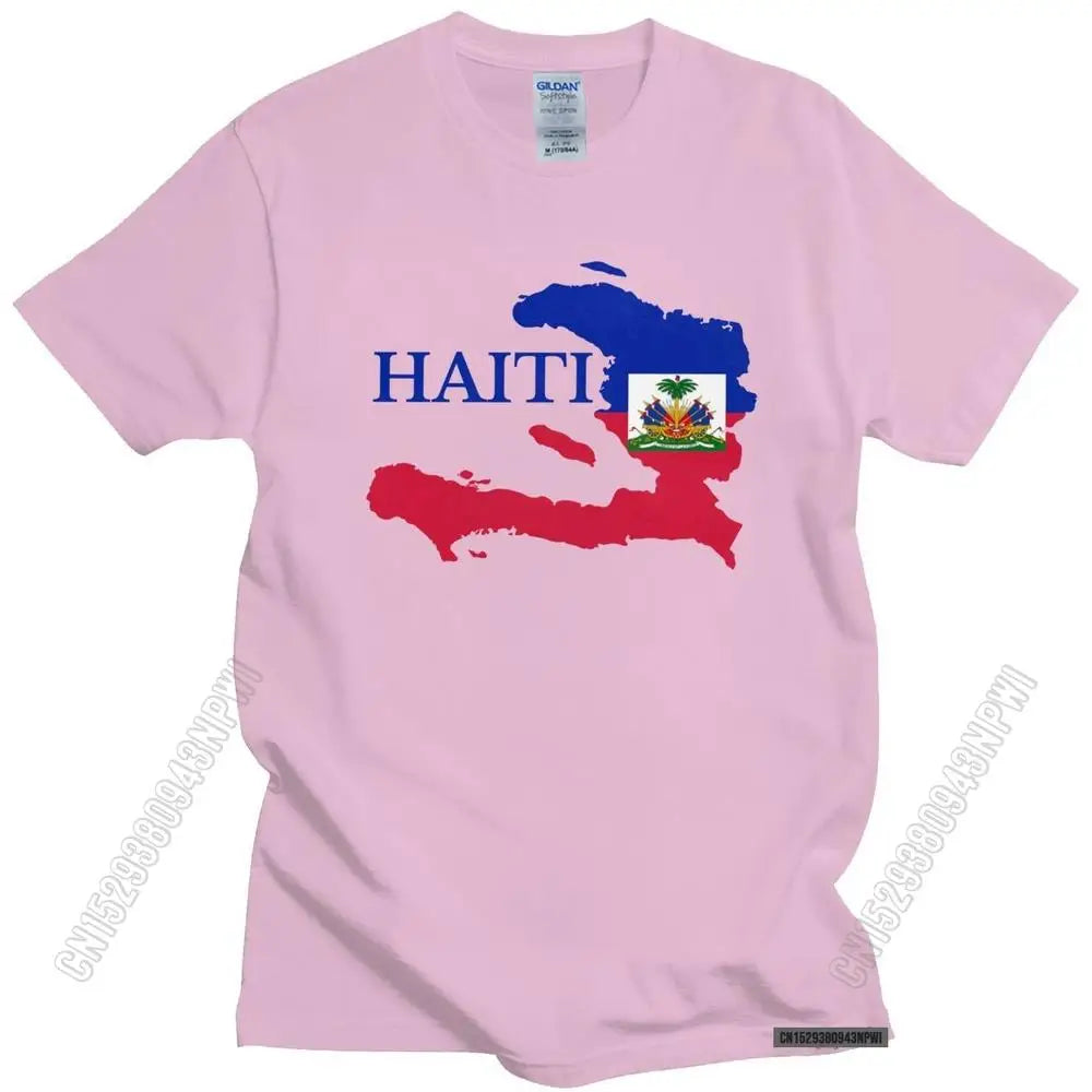 Cool Men's Haiti Map Flag T Shirt