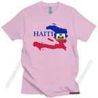 Cool Men's Haiti Map Flag T Shirt