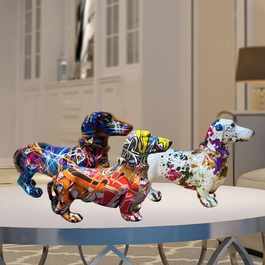 Colorful Standing French Bulldog Resin Statue