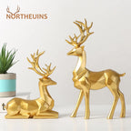 NORTHEUINS Golden Couple Deer Figurine