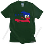 Cool Men's Haiti Map Flag T Shirt