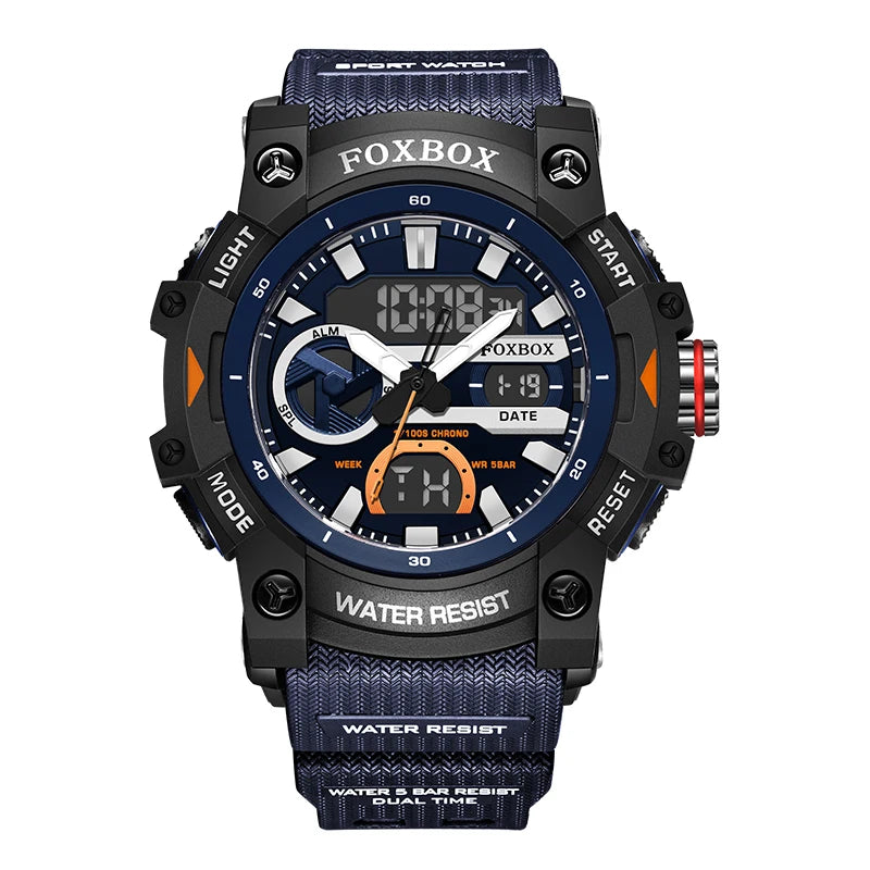 Men’s Fashion Sport Watch – 50M Waterproof, Shock Resistant LED Alarm
