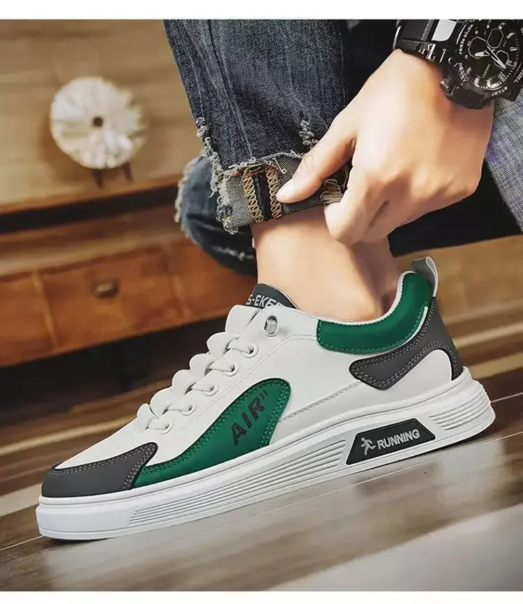 Men’s Leather Low-Top Casual Sneakers –