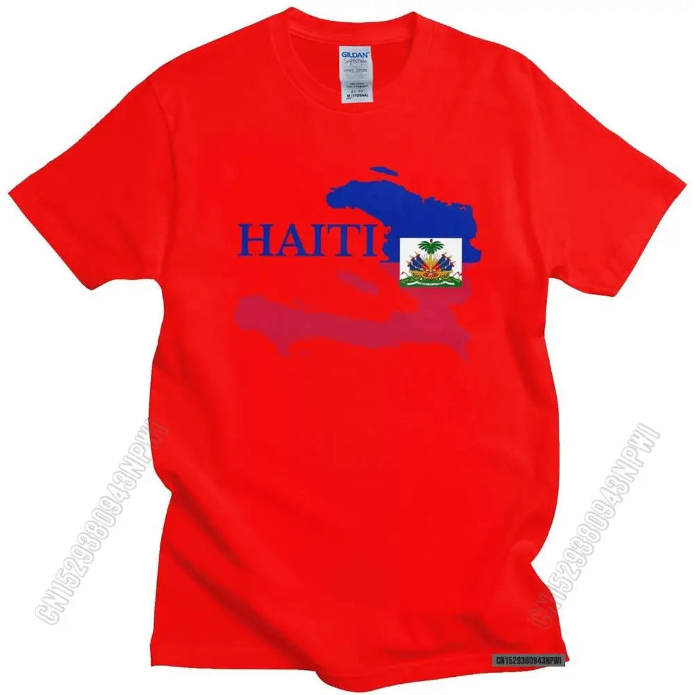 Cool Men's Haiti Map Flag T Shirt