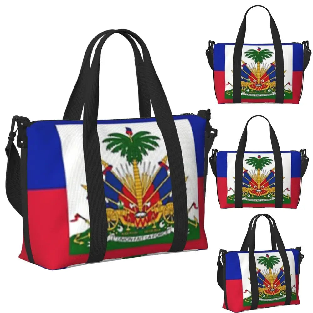 Custom Haiti Flag Travel Tote