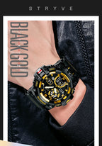 Men’s Dual Time Sport Watch – 50m Waterproof, Shock Resistant Digital Watch