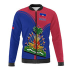 Haiti Flag Map 3D Print Bomber Jacket