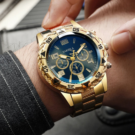 2-Piece Men's Quartz Watch Set – Arabic Dial, , Business & Fashion Style (No Box)