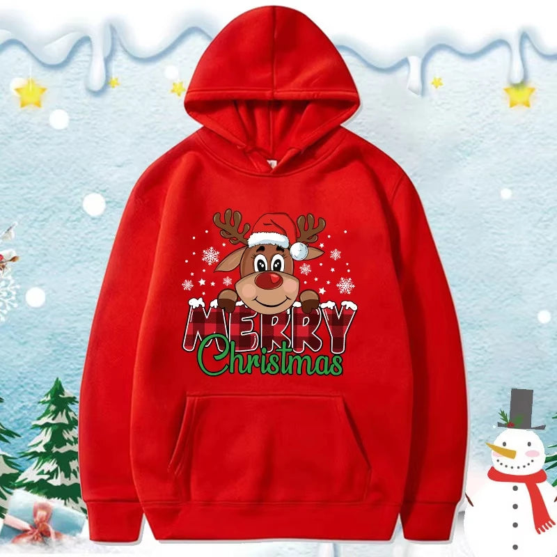 Men’s Christmas Reindeer Warm Hoodie