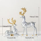 NORTHEUINS Golden Couple Deer Figurine