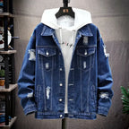 Distressed Patchwork Denim Jacket