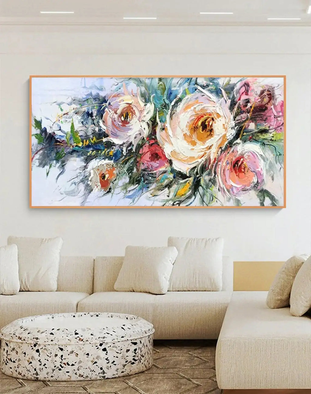 Large Hand-Painted Abstract Oil Painting